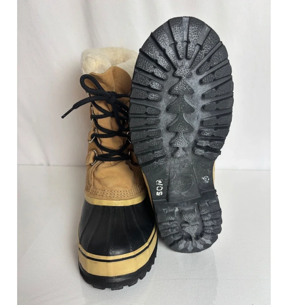 Sorel Caribou Men 9 Winter Boots Made in Canada Leather Waterproof Snow Boots